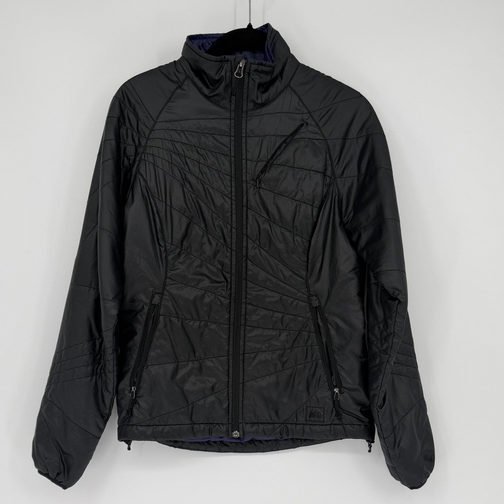 REI Revelcloud Insulated Quilted Jacket Black Womens XS 854855 Pertex Primaloft